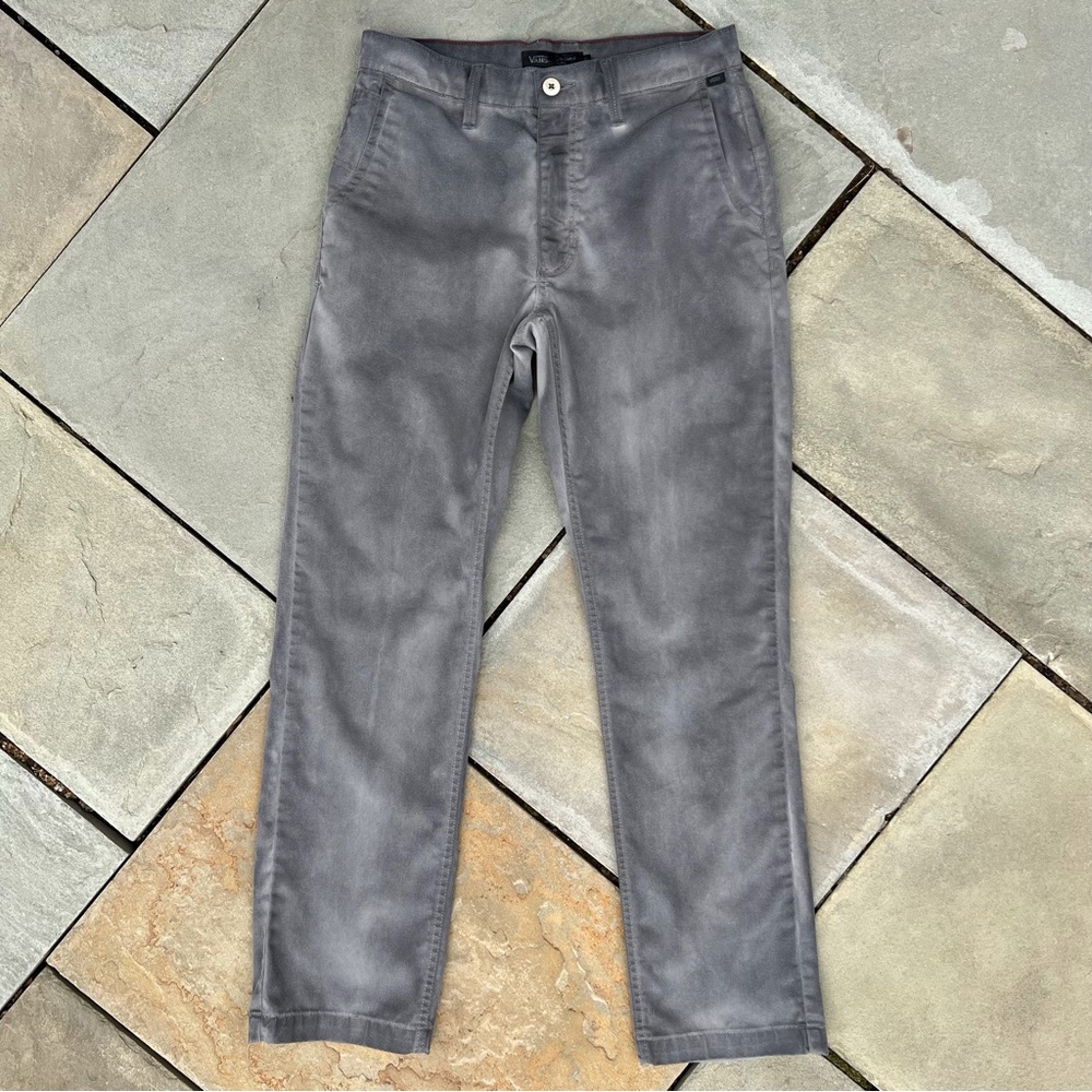 Upcycled Vans Twill Work Pants Overdyed Black Grey
